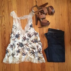 Intimately by Free People floral lace tank top